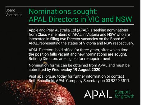APAL Nominations sought pic