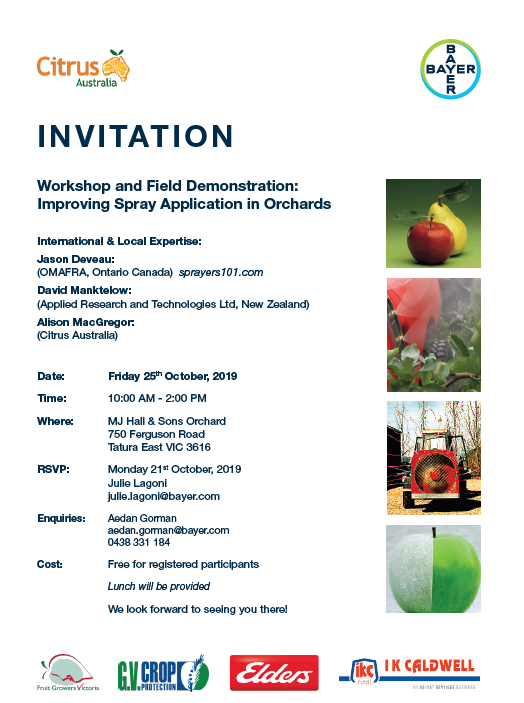 Citrus Australia Invitation to workshop and field day