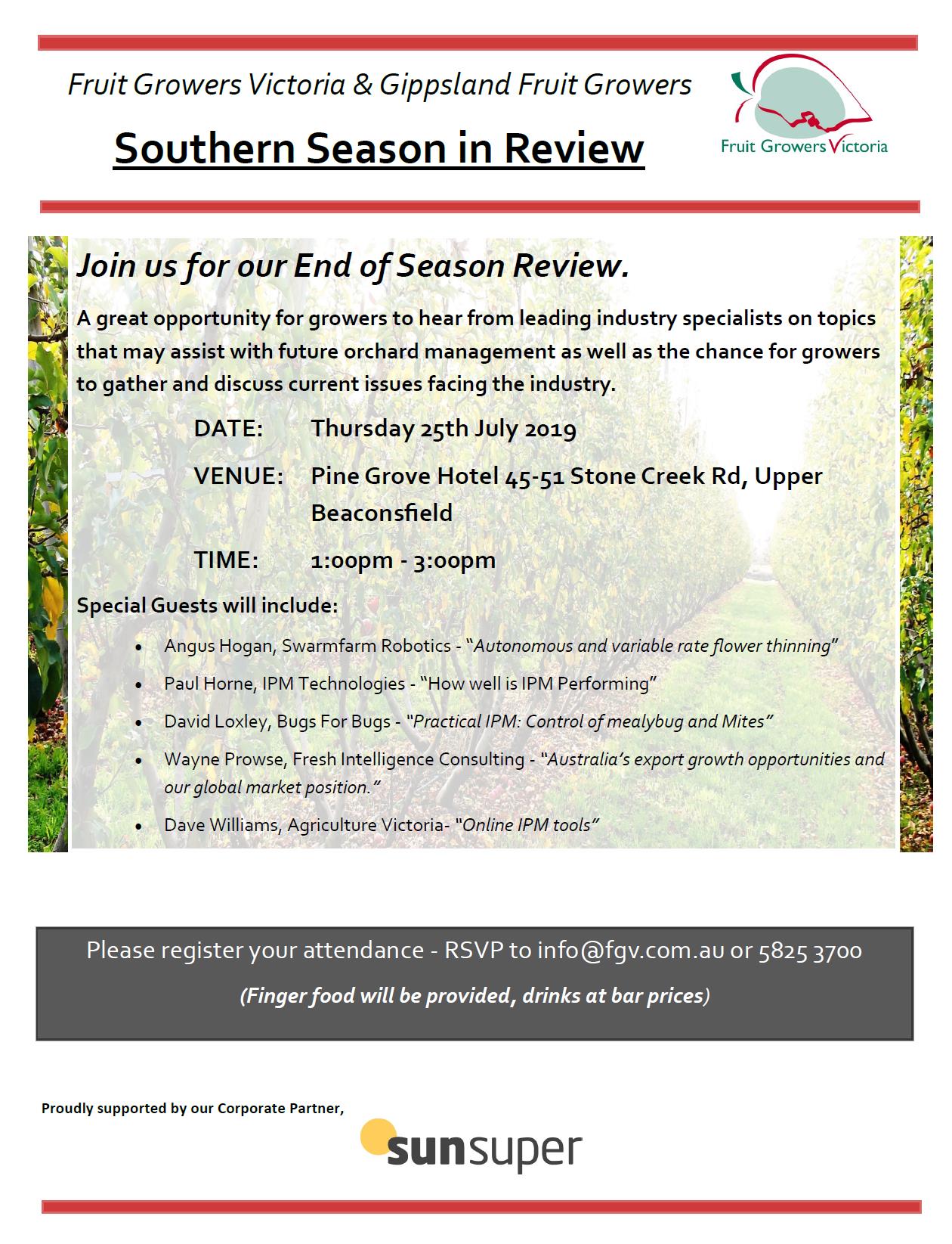 Southern Season In Review flyer