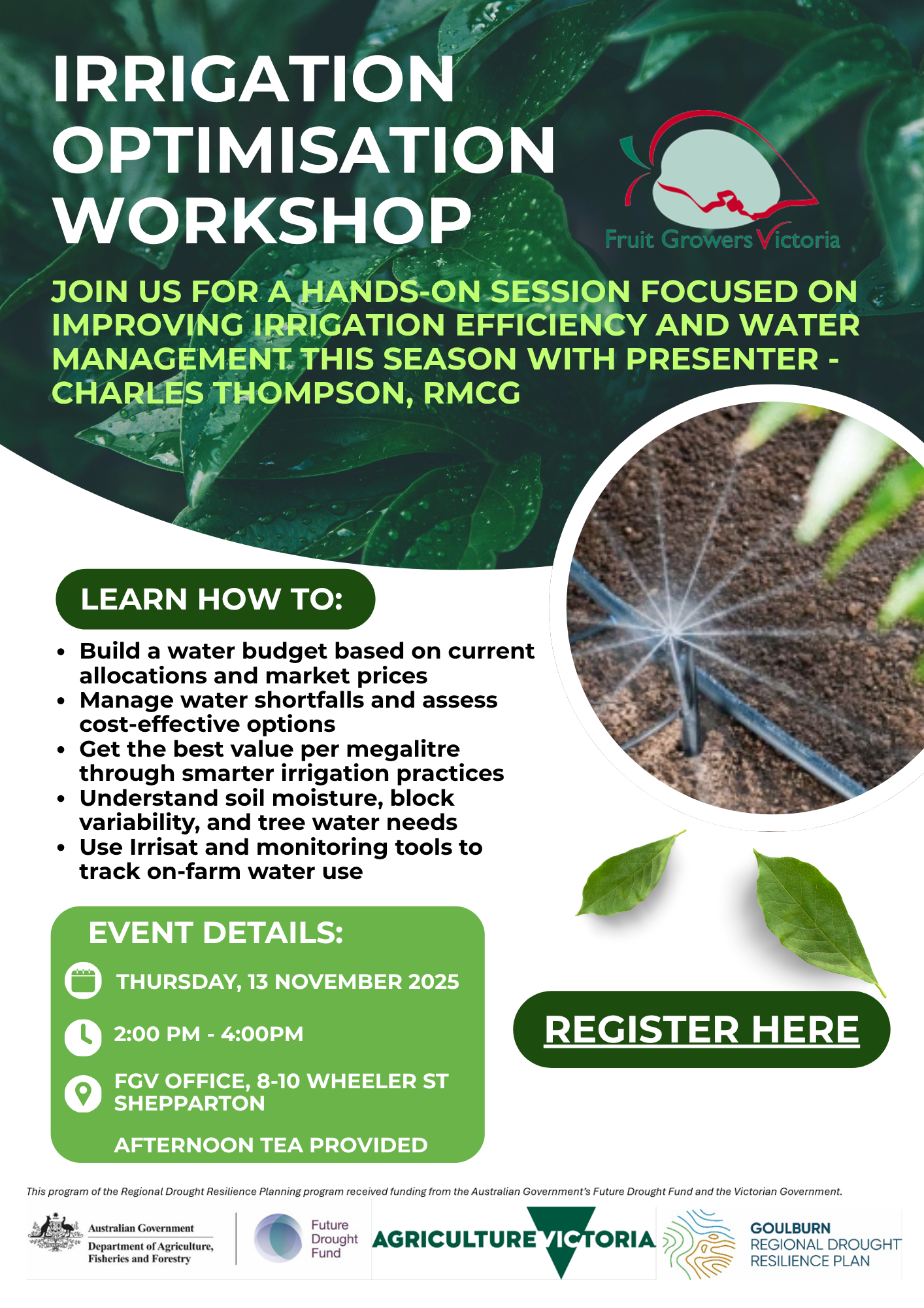 IRRIGATION OPTIMISATION WORKSHOP