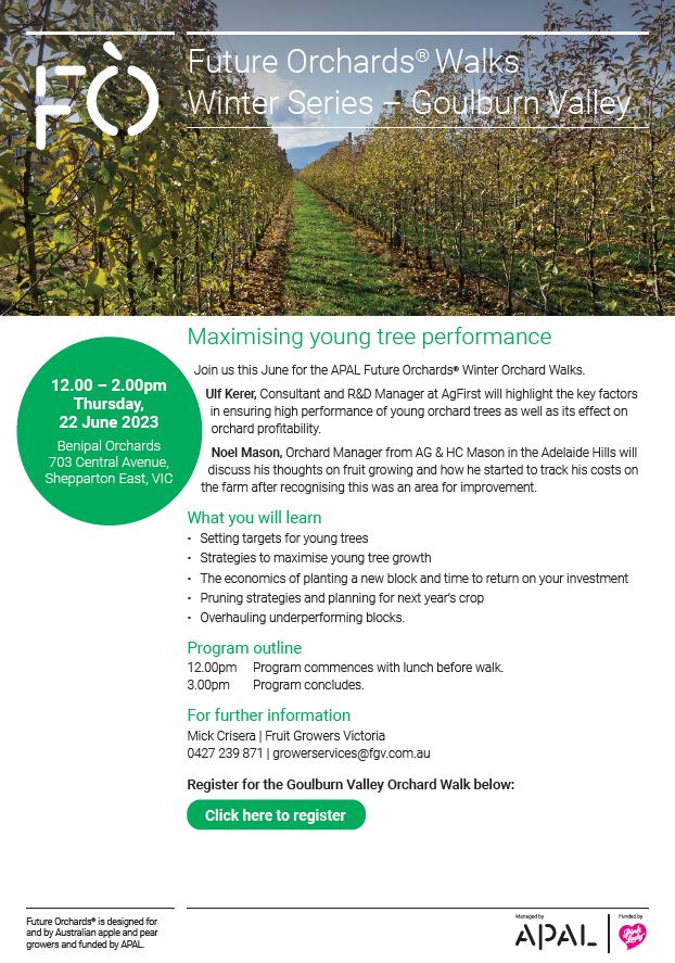 Future Orchards Walks Winter Series- Goulburn Valley, 22nd June 2023 from 12noon-2pm