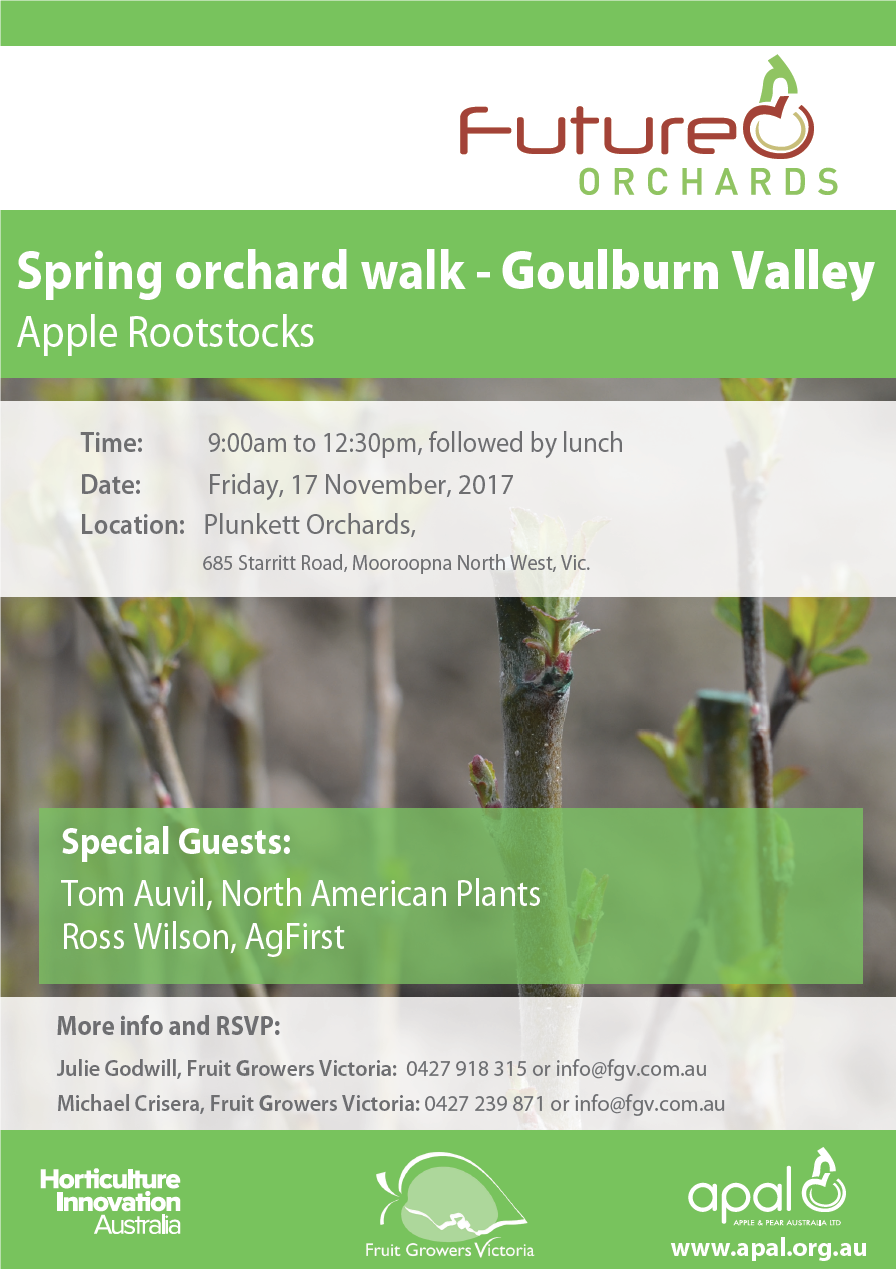 Future Orchard Walk in the GV on Friday, 17 November at Plunkett Orchards