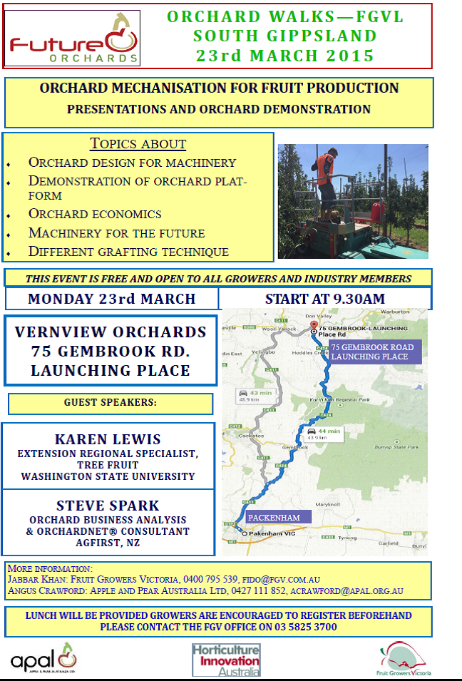 ORCHARD WALKS - FGVL SOUTH GIPPSLAND - 23 March 2015