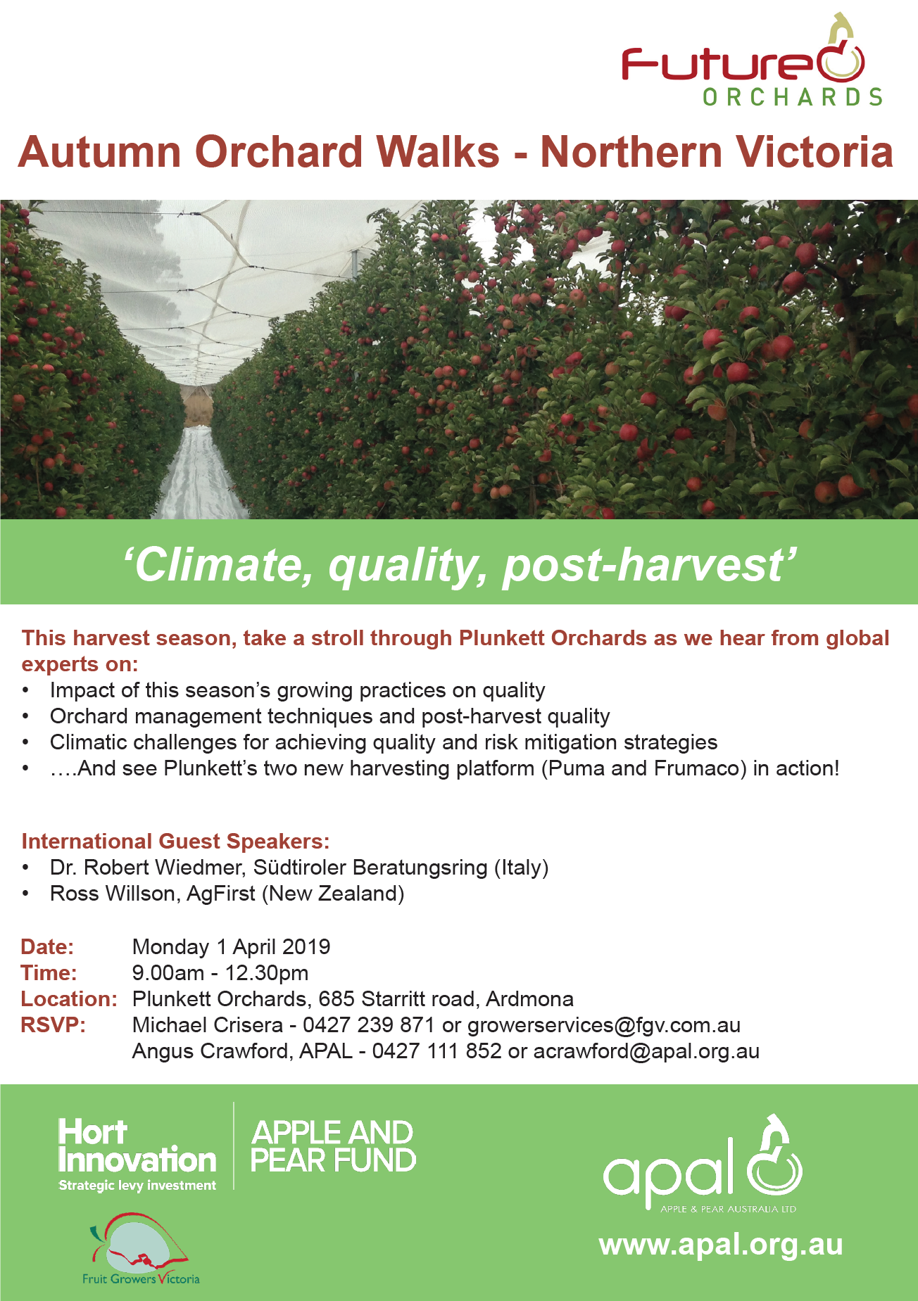 Future Orchards 'Autumn Orchard Walks- Northern Victoria'- Monday 1st April 2019, 9:00am-12:30pm