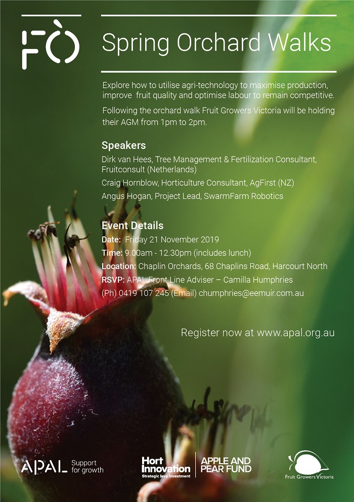 Spring Future Orchards® Walk – Southern Vic being held in conjunction with FGV's AGM.