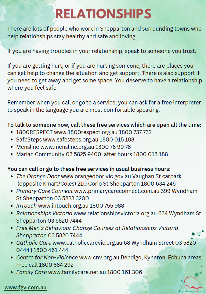 Info Flyer Relationsips