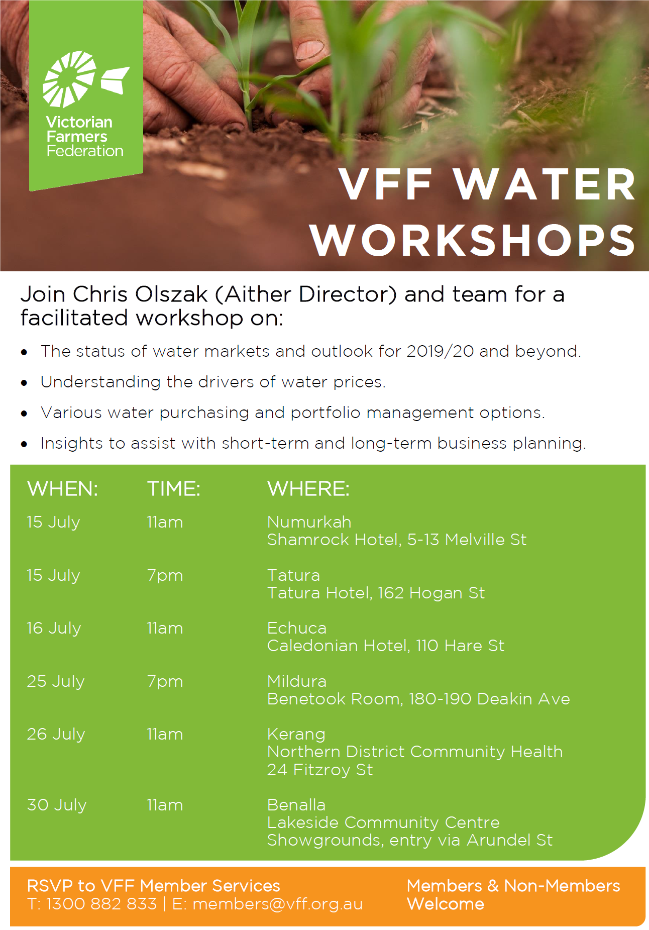 VFF WATER WORKSHOPS